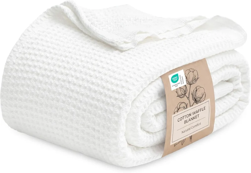 Katoenen Plaid Queen Size Wafelstructuur Luchtig Zacht Ademend Deken Alle Seizoenen Bedtextiel Slaapkamer | Sansoti