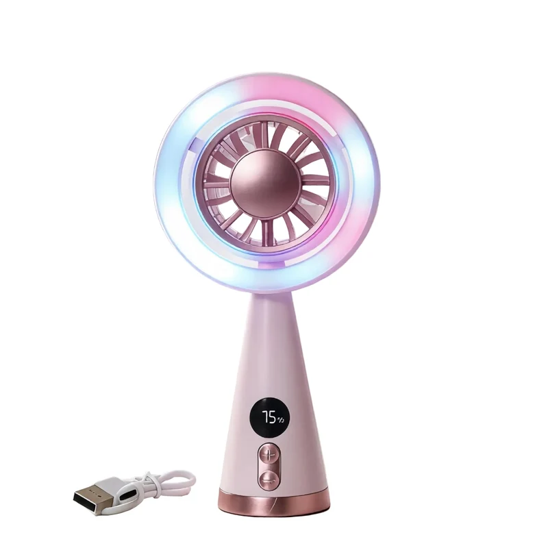 Draagbare Miniventilator met LED Verlichting
