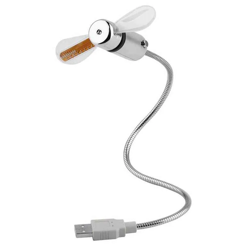 Draagbare USB Ventilator met LED Berichtenfunctie Flexibele Zwanenhals
