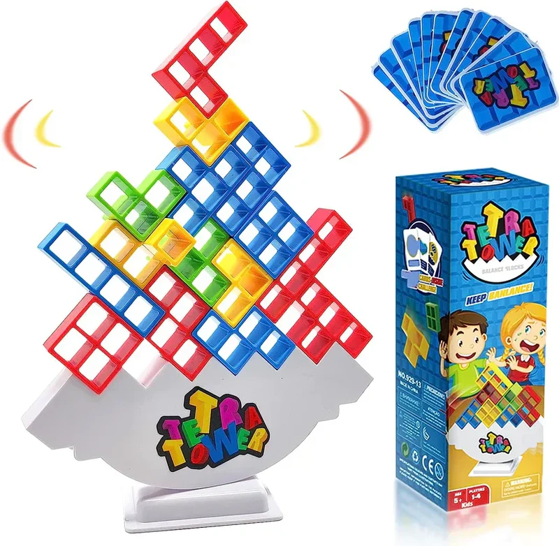 Houten Balans Stapelblokken Set Tetris Toren Evenwichtsspel Educatief Speelgoed Fijne Motoriek Kinderen Families Thuis | Sansoti