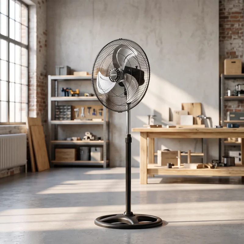 Hoogteverstelbare Staande Ventilator met 3 Snelheden – 45 cm Diameter – 80W – Zwart en Zilver – Set van 2 Stuks voor Optimale Luchtcirculatie | Sansoti