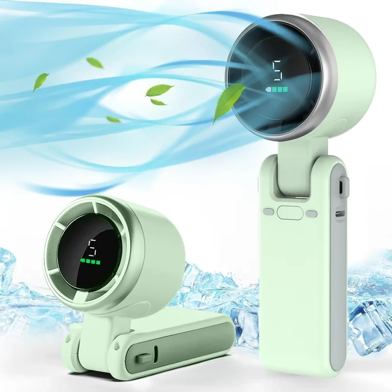 Draagbare Handheld Turboventilator 5 Snelheden Opvouwbaar Compact Reisventilator Oplaadbaar Batterij USB | Sansoti