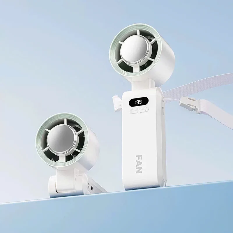 Draagbare Turbo Ventilator met IJskoeling Oplaadbaar Verstelbare Snelheid Handheld voor Onderweg Reizen Buiten | Sansoti