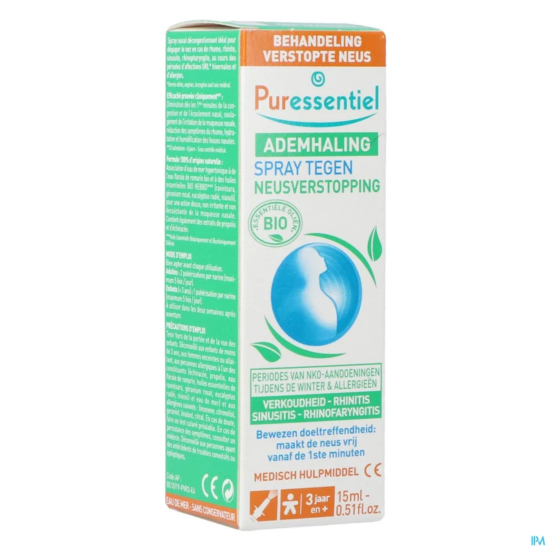 Puressentiel Ademhaling | 15ml Neusspray | Luchtwegen Ondersteuning