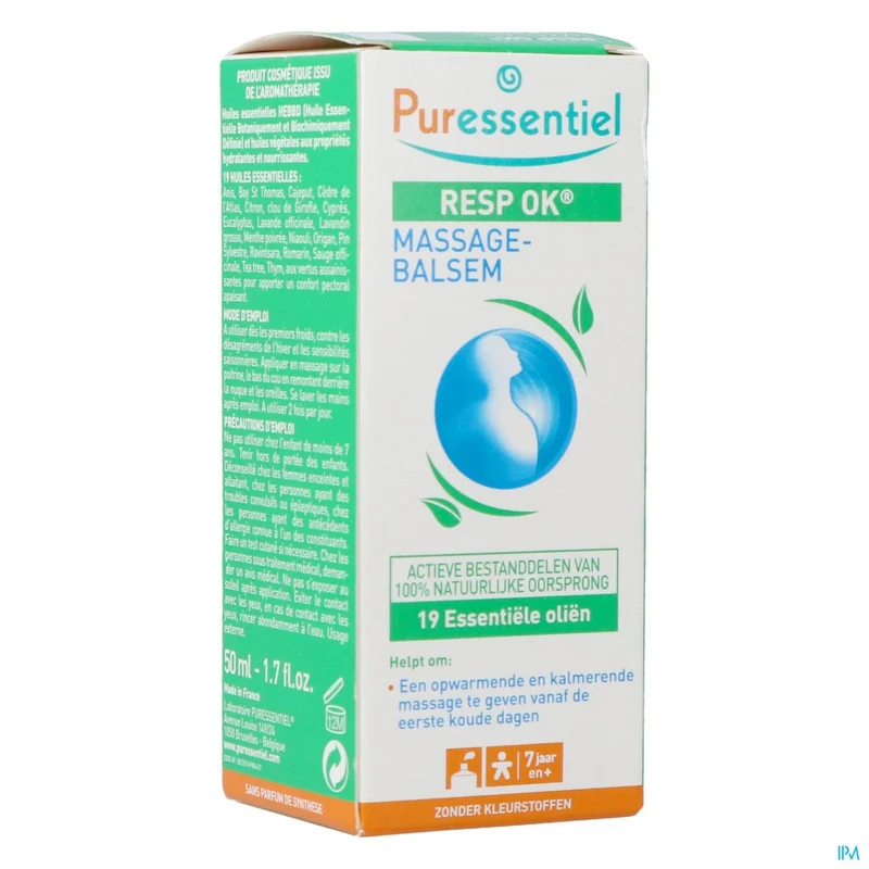 Puressentiel Ademhaling Balsem 19 Essentiële Oliën - Luchtwegen Vrijmaken