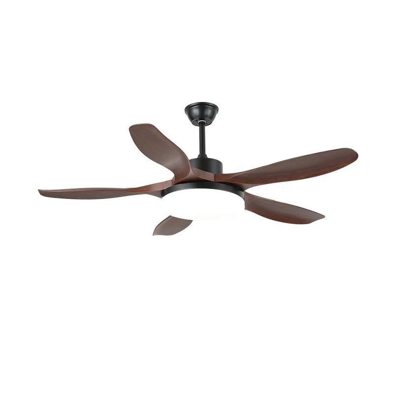 Plafondventilator met LED-verlichting 122/132 cm — DC-motor 6 snelheden ABS-bladen natuurlijke houtnerfafwerking hydrografisch afstandsbediening 3 kleurtemperaturen geïntegreerde verlichting ventilatorfunctie plafondmontage | Sansoti