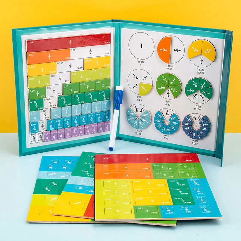 Educatieve Breuken Puzzel met Magnetische Stukken – Wiskundige Leermethode voor Kinderen | Sansoti