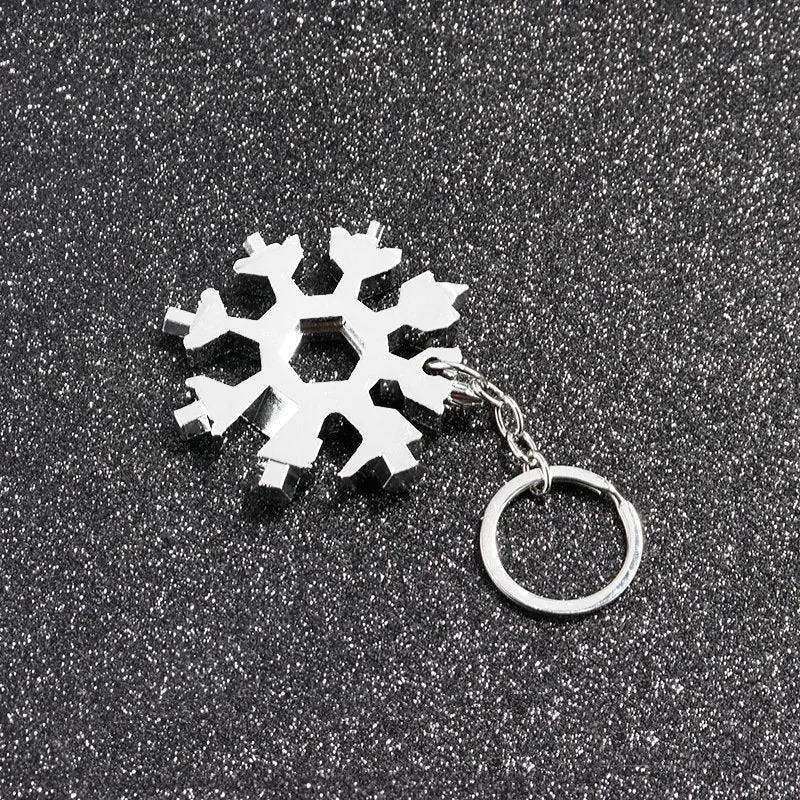 18-in-1 Sneeuwvlok Multitool in Compacte Sleutelhangerformaat met Moersleutels, Schroevendraaiers en Flesopener | Sansoti