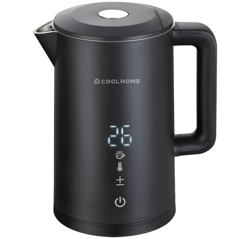 CoolHome WB25 Waterkoker - dubbelwandige waterkoker - 2200W - Warmteregelaar functie - Zwart