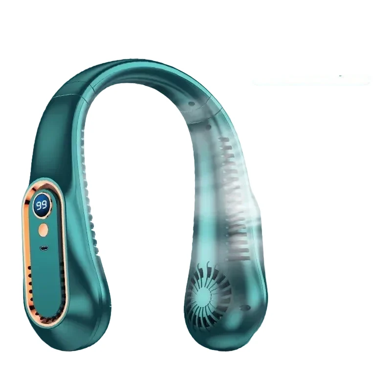 Unisex Draagbare Bladloze Nekventilator Met LED Display