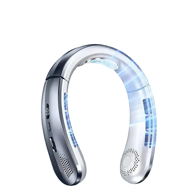 Unisex Draagbare Nekventilator Bladeless USB Oplaadbaar Met LED Display