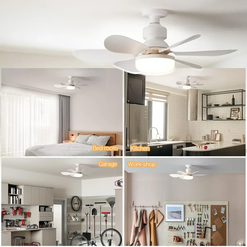 Draadloze Plafondventilator met LED-verlichting en Afstandsbediening