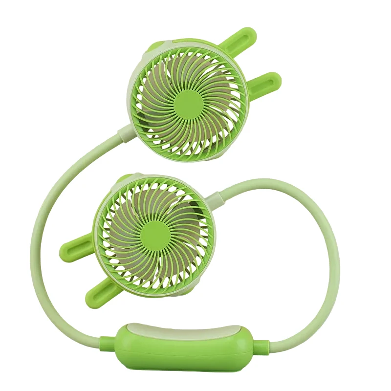 Unisex Nekventilator Draagbaar Met Dubbele Ventilatorkoppen
