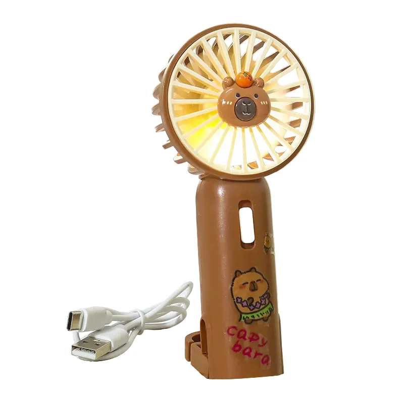Unisex Mini Handventilator Draagbaar Met LED-licht En Clip