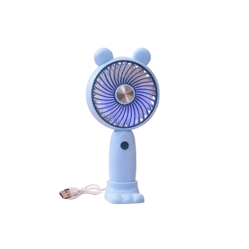 Unisex Mini Handventilator Draagbaar Met LED-lichtring