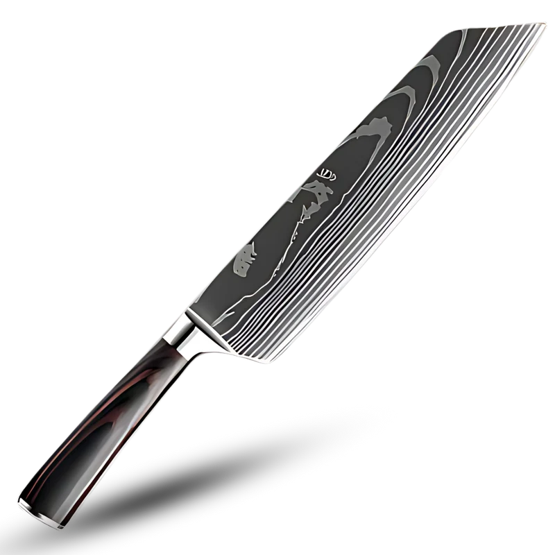 Japans Messenset 48-Laags Damascusstaal Pakkawood Handvat Santoku Koksmes Broodmes Groentenmes Professioneel | Sansoti
