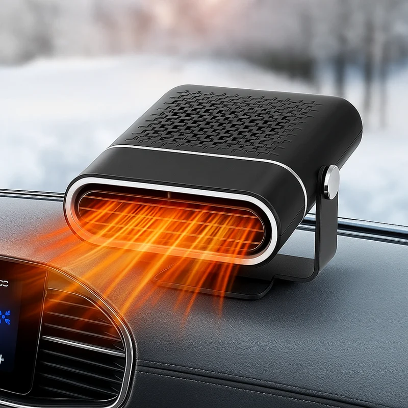 12V Autoraamverwarmer USB Verwarmingsventilator Ontdooier Zwart Draagbaar Compacte Airco Auto Interieur | Sansoti