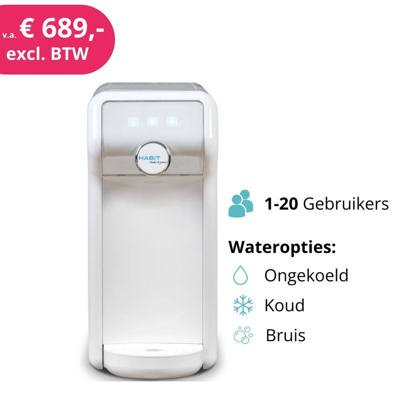 Habit Compact leidingwaterkoeler tafelmodel | koud, kamer of bruis | 18,5 l/u