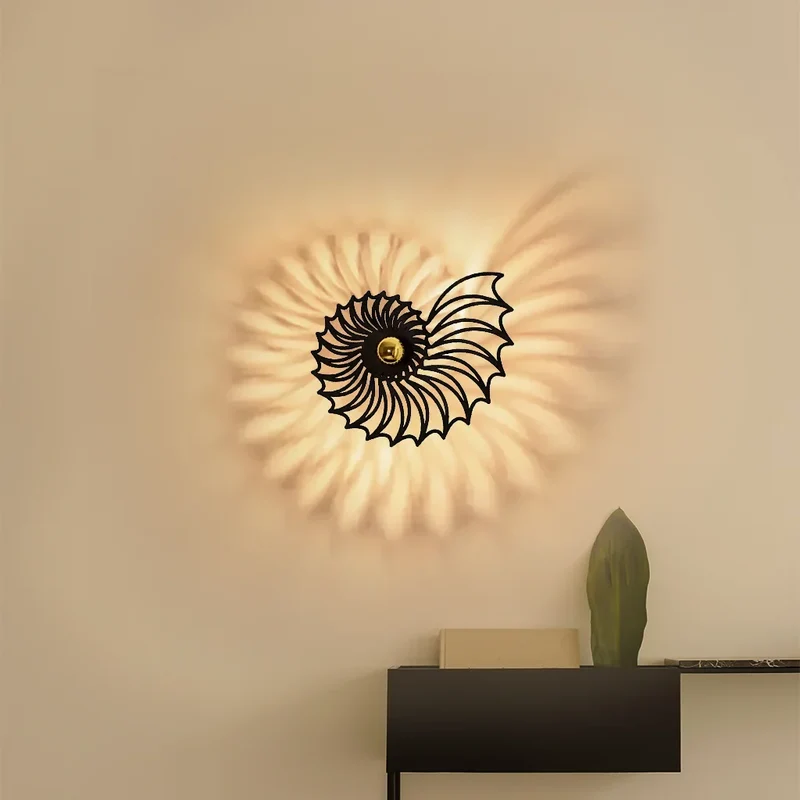 Ronde Wandlamp 50 cm Goud Keramiek Handgemaakt LED Drukknop Snoer 150 cm | Sansoti