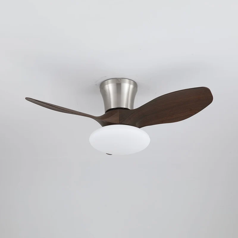 Moderne Design Plafondventilator met LED-Verlichting | Houten Bladen | Sansoti