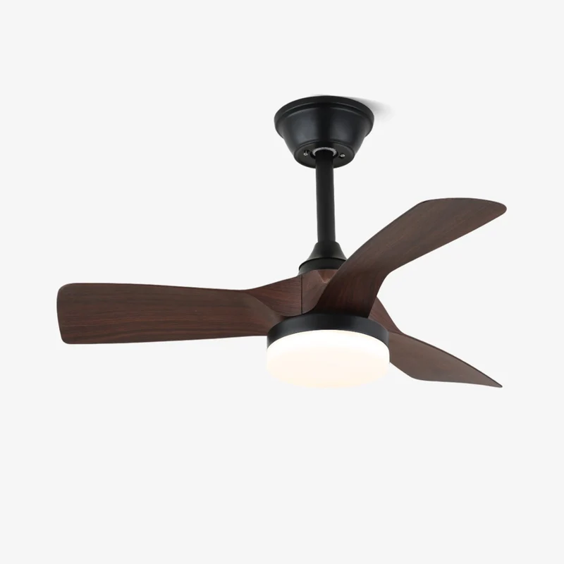 Minimalistische Plafondventilator Orlen met Hout-Look en Verlichting 81 cm | Scandinavische Plafondventilator met Lamp | Afstandsbediening 6 Snelheden | Nordic Design Ventilator Plafond | Sansoti
