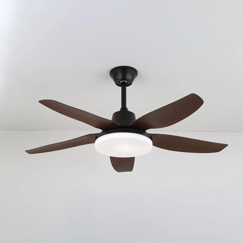Moderne Plafondventilator Luvo met Verlichting en Houten Afwerking – Ø122 cm – Met Afstandsbediening – Inclusief LED – 6 Snelheden | Sansoti