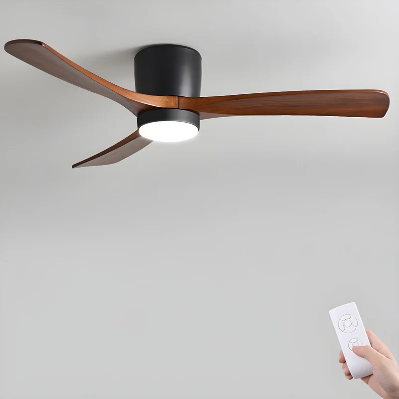 Plafondventilator met led verlichting en houten bladen – Scandinavisch design | Sansoti