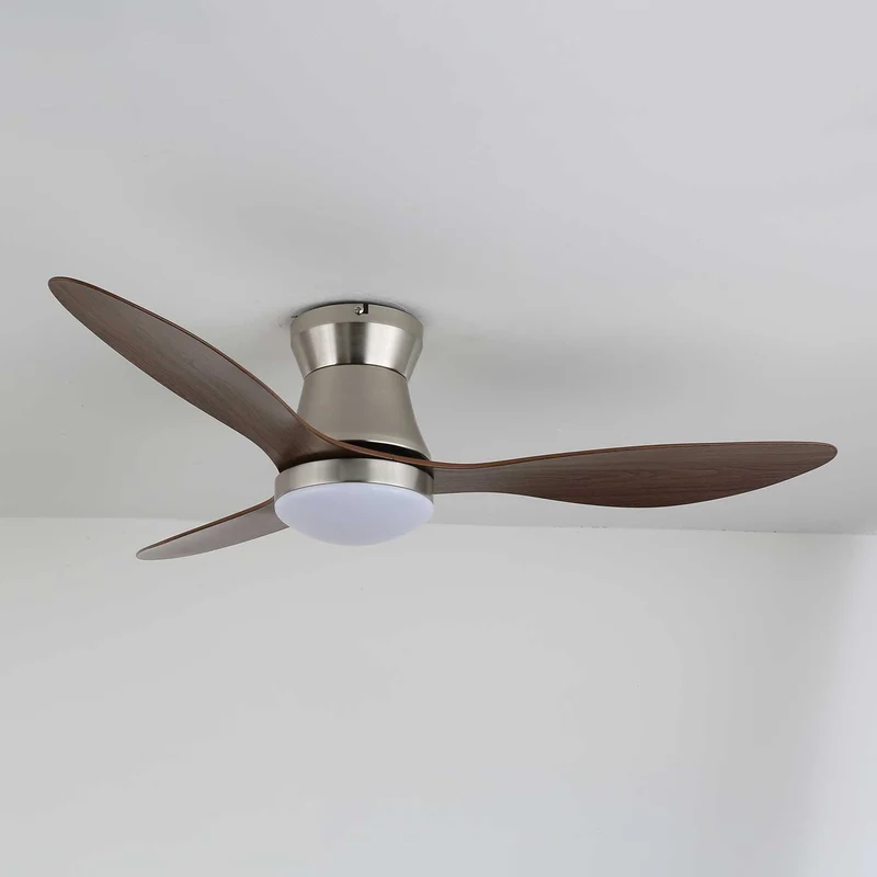 Moderne Plafondventilator Zerath met Verlichting in Hout en Metaal – Ø106cm – 6 Snelheden – Afstandsbediening – Stille Motor Ventilatorlamp Slaapkamer Woonkamer Eetkamer Ventilatoren Plafond | Sansoti