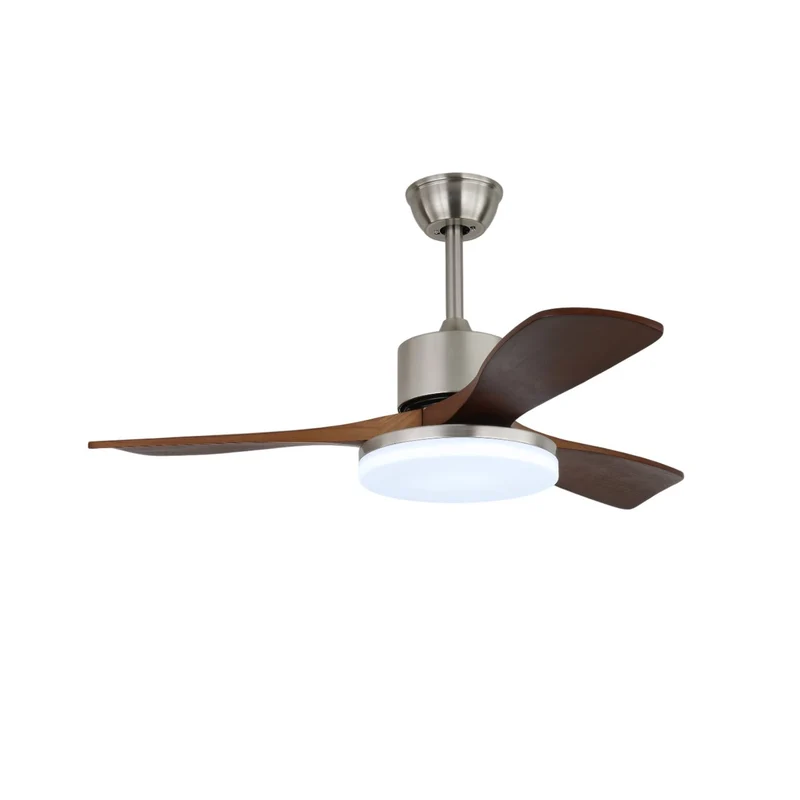 Plafondventilator Selora met Verlichting – Messing & Hout – Modern Design met Afstandsbediening – 6 Snelheden – LED 48W Dimbaar – Ø106cm of Ø132cm – Luxe Plafondlamp & Koelsysteem – Inclusief Afstandsbediening | Sansoti