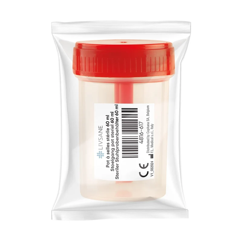 LIVSANE Stoelgang Pot Steriel + Spatel 60ml