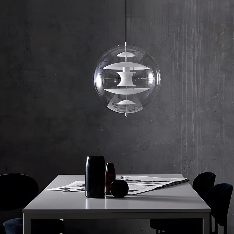 Hanglamp Bol Acryl Goud Transparant Woonkamer Eetkamer 7W LED Dimbaar Planeet Glazen Bol Lamp Keuken Bar Designlamp | Sansoti