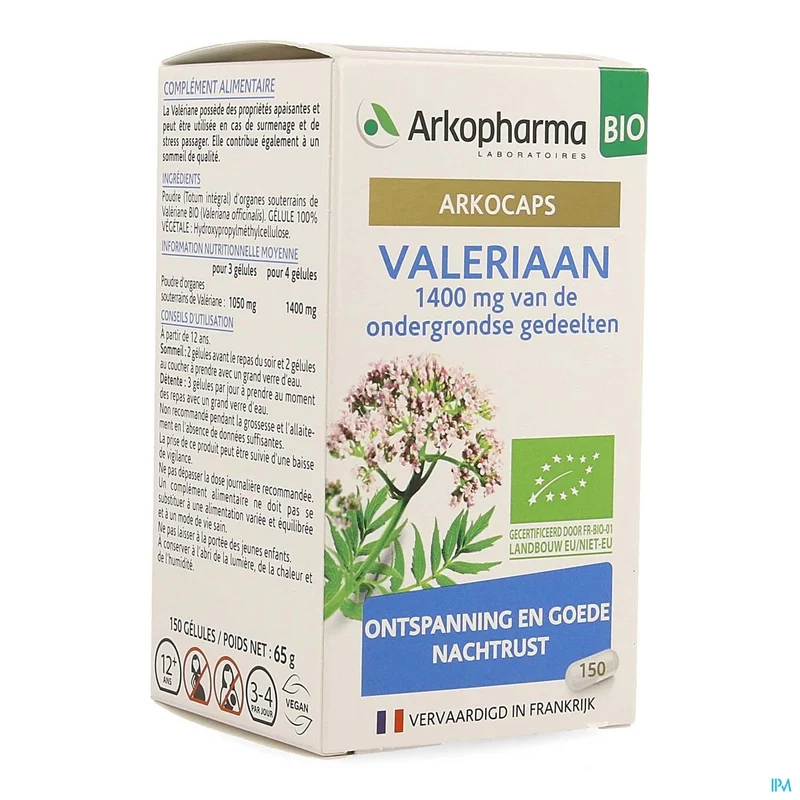 Arkocapsules Valeriaan Bio Caps 150 NF - Natuurlijke Ontspanning & Verbeterde Nachtrust