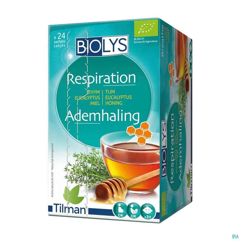 Biolys Tijm Eucalyptus Honing Thee | Natuurlijke Ademhalingsondersteuning & Keelverzachting