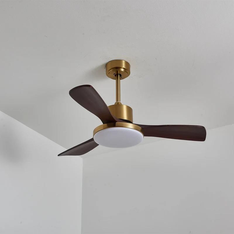 Moderne Plafondventilator met Verlichting – Houten Bladen & Afstandsbediening | Sansoti