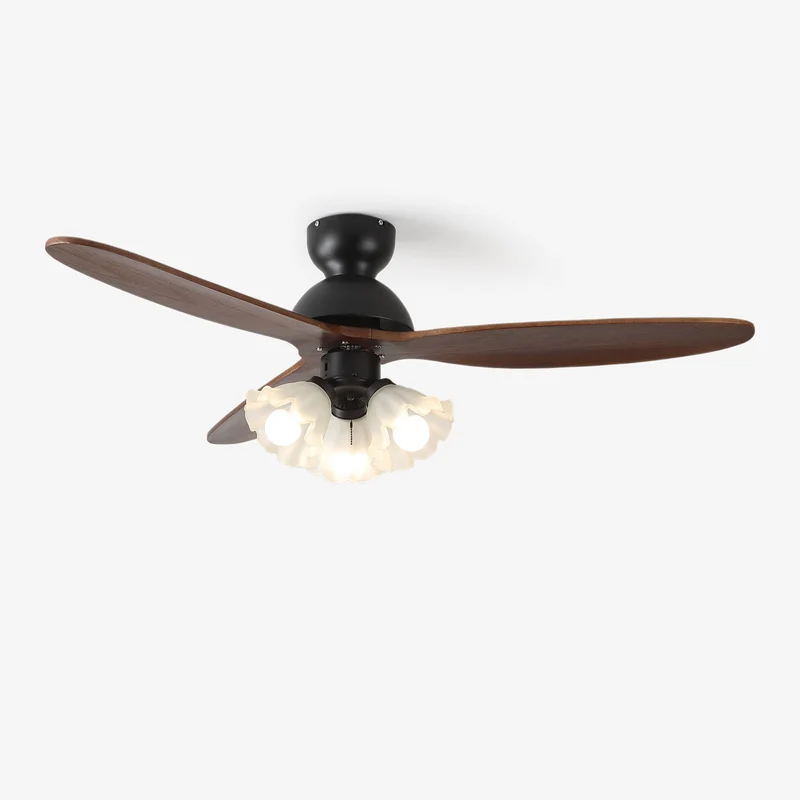 Plafondventilator met Verlichting – Scandinavische Ventilator met Lamp – Houten Bladen en LED-Verlichting | Sansoti