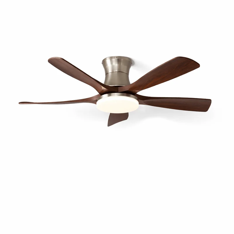 Scandinavische Plafondventilator met Verlichting – Stille 5-Blads Ventilator met LED & Afstandsbediening | Sansoti