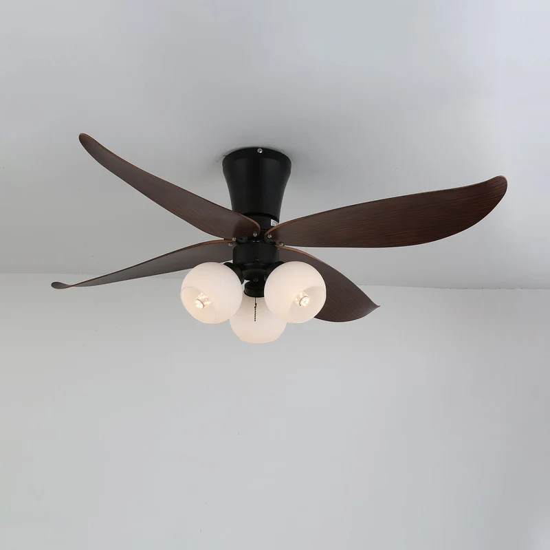 Scandinavische Plafondventilator met Verlichting Hout & Glas Design 90cm | Sansoti