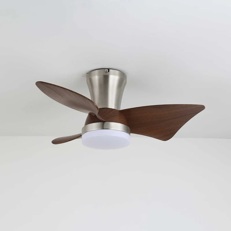 Moderne Plafondventilator met Verlichting – Houtlook & LED 24W | Stil & Afstandsbediening | Sansoti