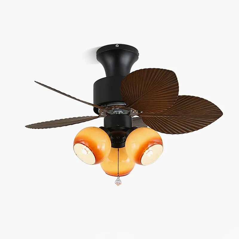 Tropische Plafondventilator met Glazen Verlichting – Ø 81cm – 6 Snelheden & Afstandsbediening | Sansoti