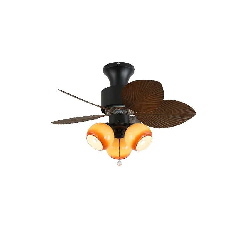 Tropische Plafondventilator met Glazen Verlichting – Ø 81cm – 6 Snelheden & Afstandsbediening | Sansoti