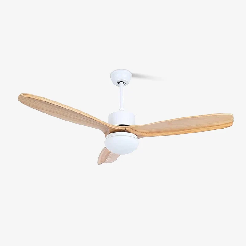 Scandinavische Plafondventilator met Verlichting Elegance Naturel – Vierkanten Houten Bladen met LED-Lamp & Afstandsbediening | Sansoti