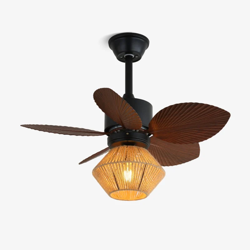 Plafondventilator met Verlichting Natuurlijk Rotan Tropisch Design Ø76cm | Sansoti