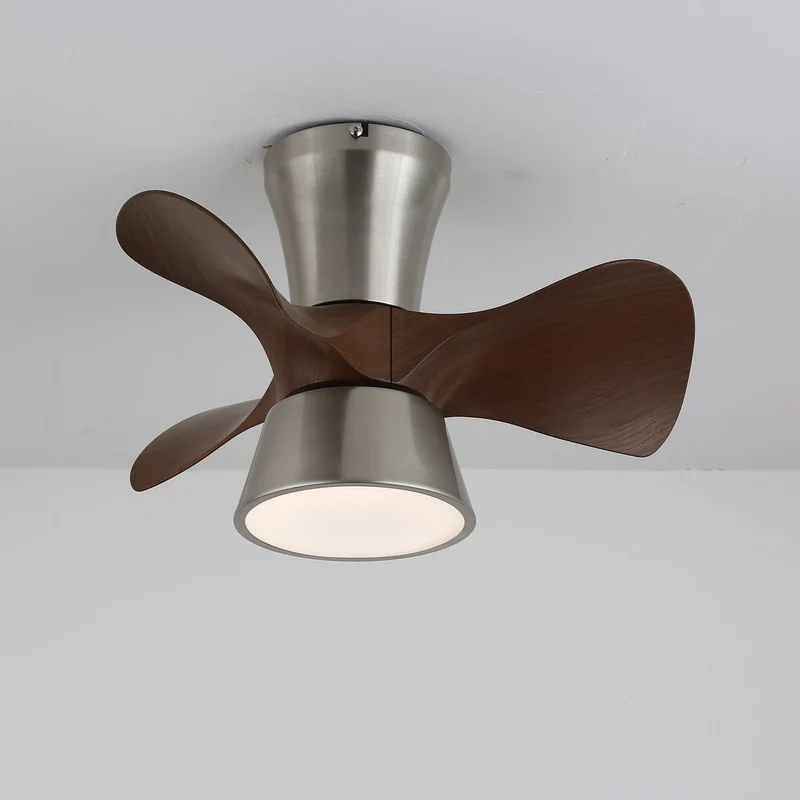 Moderne Plafondventilator met Verlichting en Houten Bladen – 3 Snelheden & Afstandsbediening 55cm | Sansoti