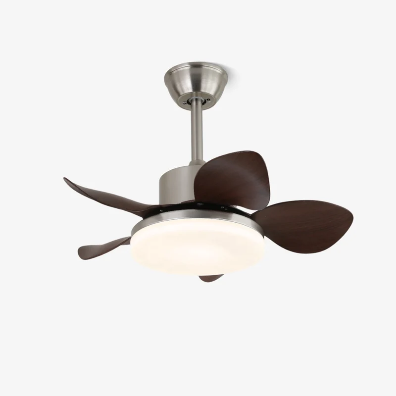 Houten Plafondventilator Kaelen met Verlichting ø71cm | LED Ventilatorlamp Kantelbare Bladen Afstandsbediening 6 Standen | Modern Scandinavisch Ontwerp Nikkel Walnoothout Acryl | Sansoti