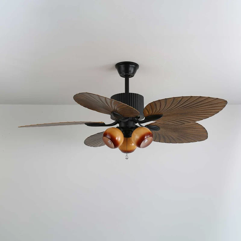 Plafondventilator Palm Whisper Vintage met Geïntegreerde Verlichting 132 cm | Sansoti