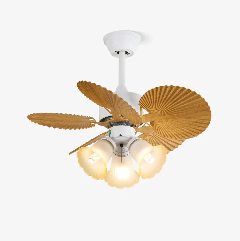 Vintage Plafondventilator Aurelia met Verlichting en Hout – Ø80×30cm 35W LED | Sansoti