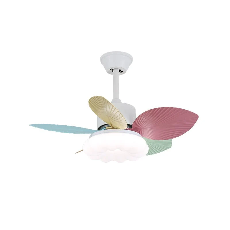 Plafondventilator met gekleurd glaslicht – Ø76cm dimbaar – 6 snelheden incl. afstandsbediening – stille motor – modern design voor woonkamer slaapkamer | Sansoti