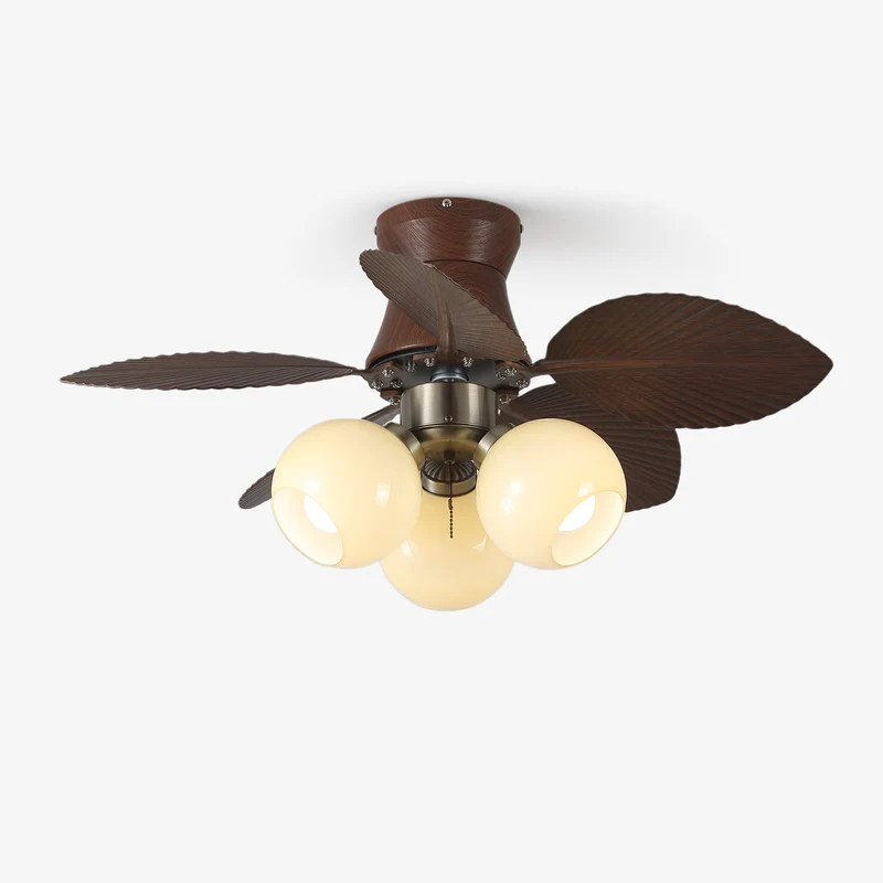 Plafondventilator met Verlichting Eikenfinish ø80cm Dimbaar Afstandsbediening 6 Snelheden Interieur Moderne Ventilator met Verlichtingskap Beige | Sansoti