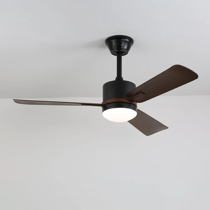 Moderne Plafondventilator met Verlichting — Hout & LED — Afstandsbediening | Sansoti