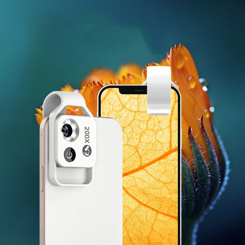 Smartphone Microscoop 200x Vergroting met LED-verlichting Clip-on USB Draagbaar Vergrootglas Mini Microscopie Precisie Inspectie Macro Camera Lens | Sansoti